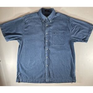 Colours Alexander Julian Mens Denim Button Down Shirt Large Classic Vtg‎ Casual